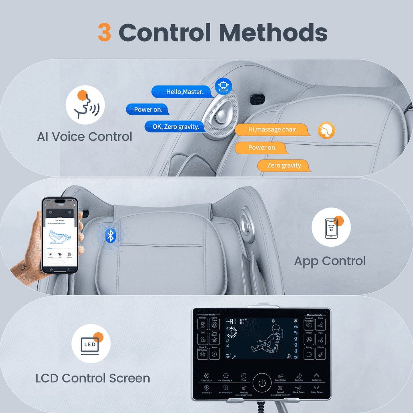 4D Massage Chair with APP Control,55" SL Track,3 Zero Gravity Modes,Leather