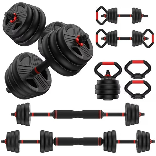 70lbs Free Weight Set with Connector, 6 in1 Dumbbells Set Used as Barbell, Kettlebells, Push up Stand, Fitness Exercises for Home Gym Suitable Men/Women
