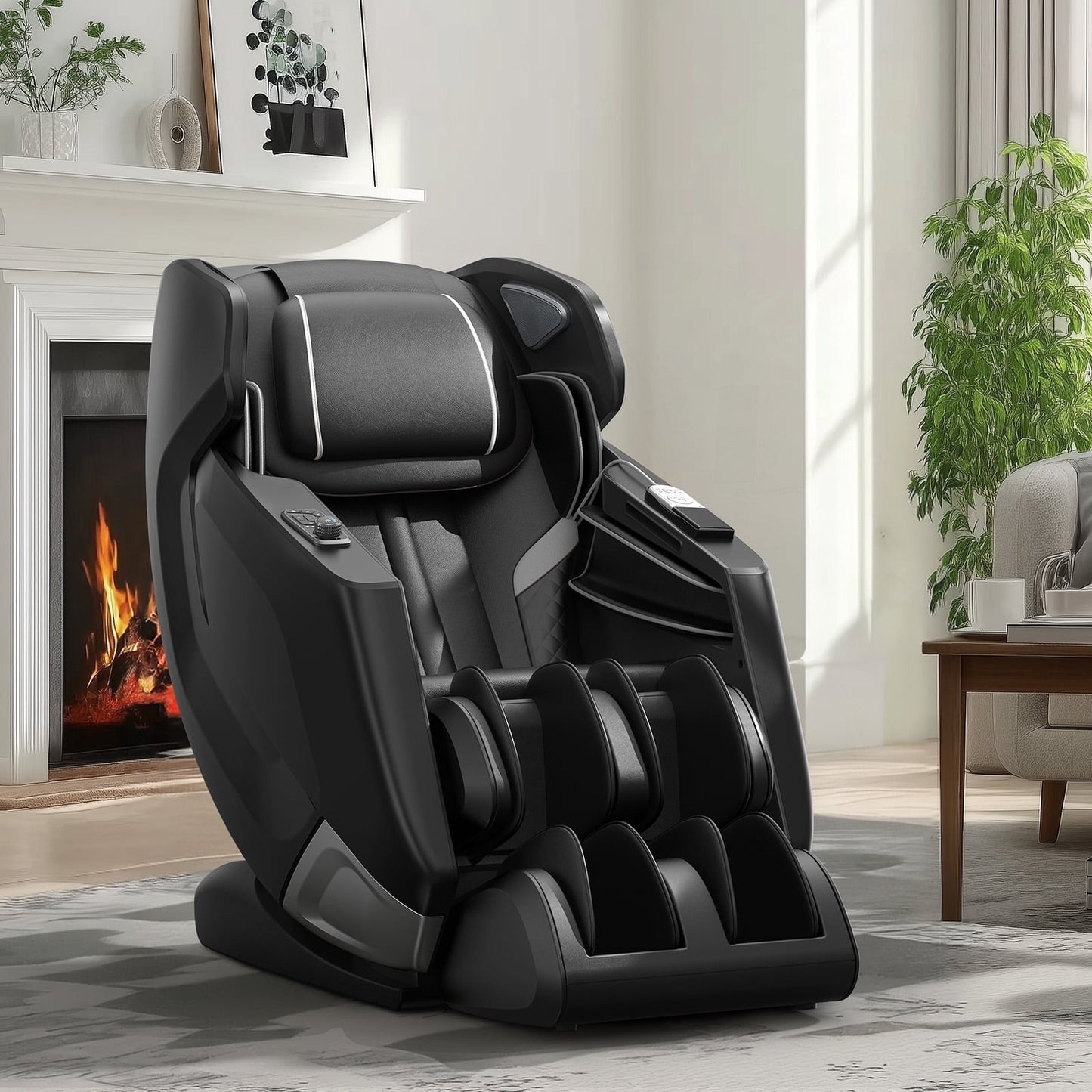 4D Massage Chair, Full Body Zero Gravity Recliner with SL Track, APP Control, Bluetooth,and Electric Calfrest Extension