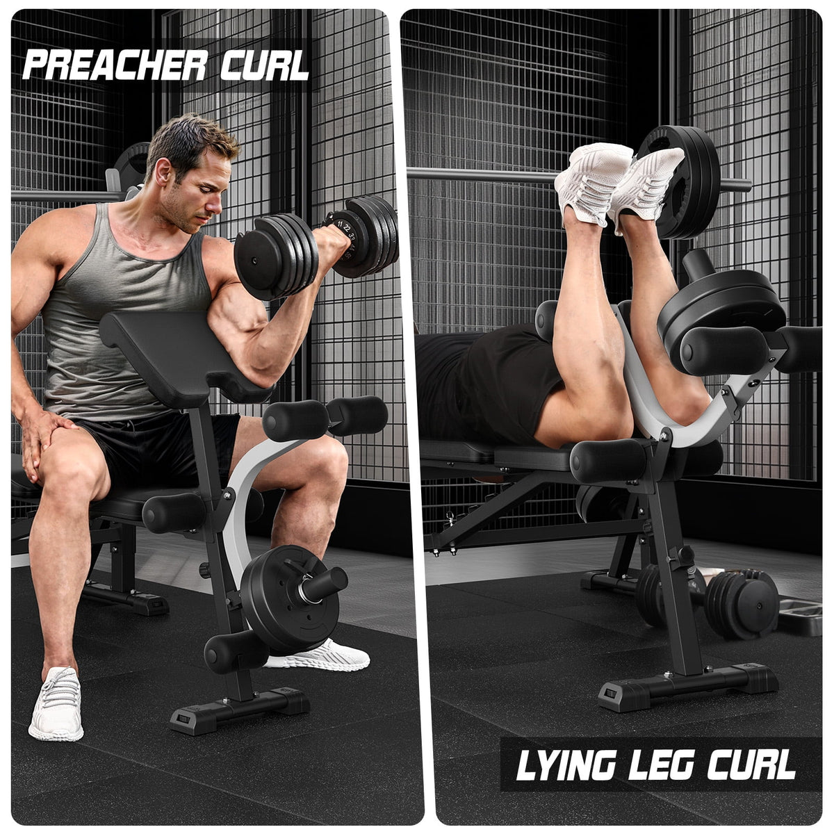 FLYBIRD Olympic Weight Bench with Rack,Adjustable Bench Press Set with Preacher Curl & Leg Developer,2450 LB Total Capacity