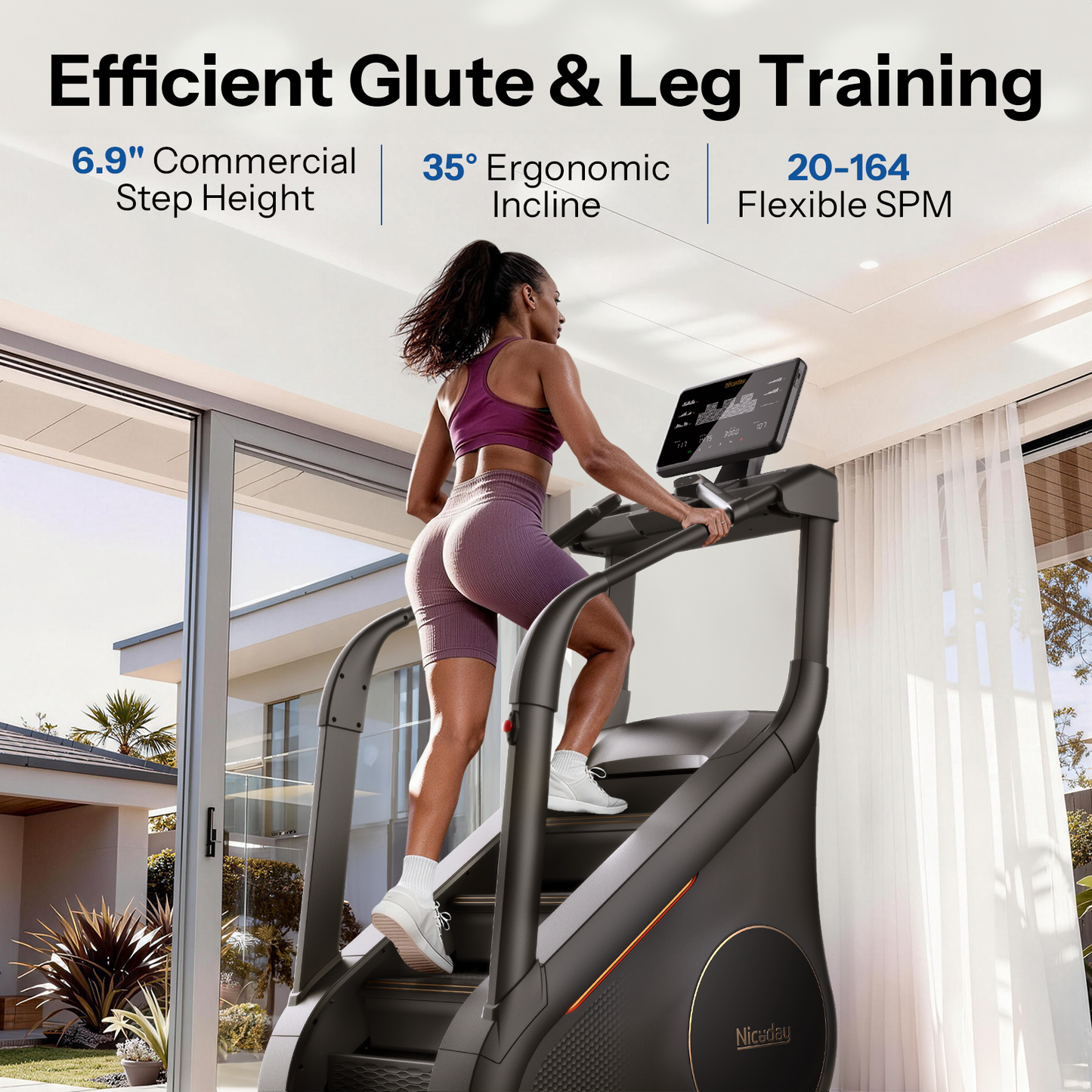 FED Fitness SC3 Stair Stepper Machine for Home Gym, Commercial Grade Stair Climber with LED, Stair Machine with 15 Speed Levels for Cardio and Lower Body Workout, 660LBS Capacity, 24-164 Steps/Min