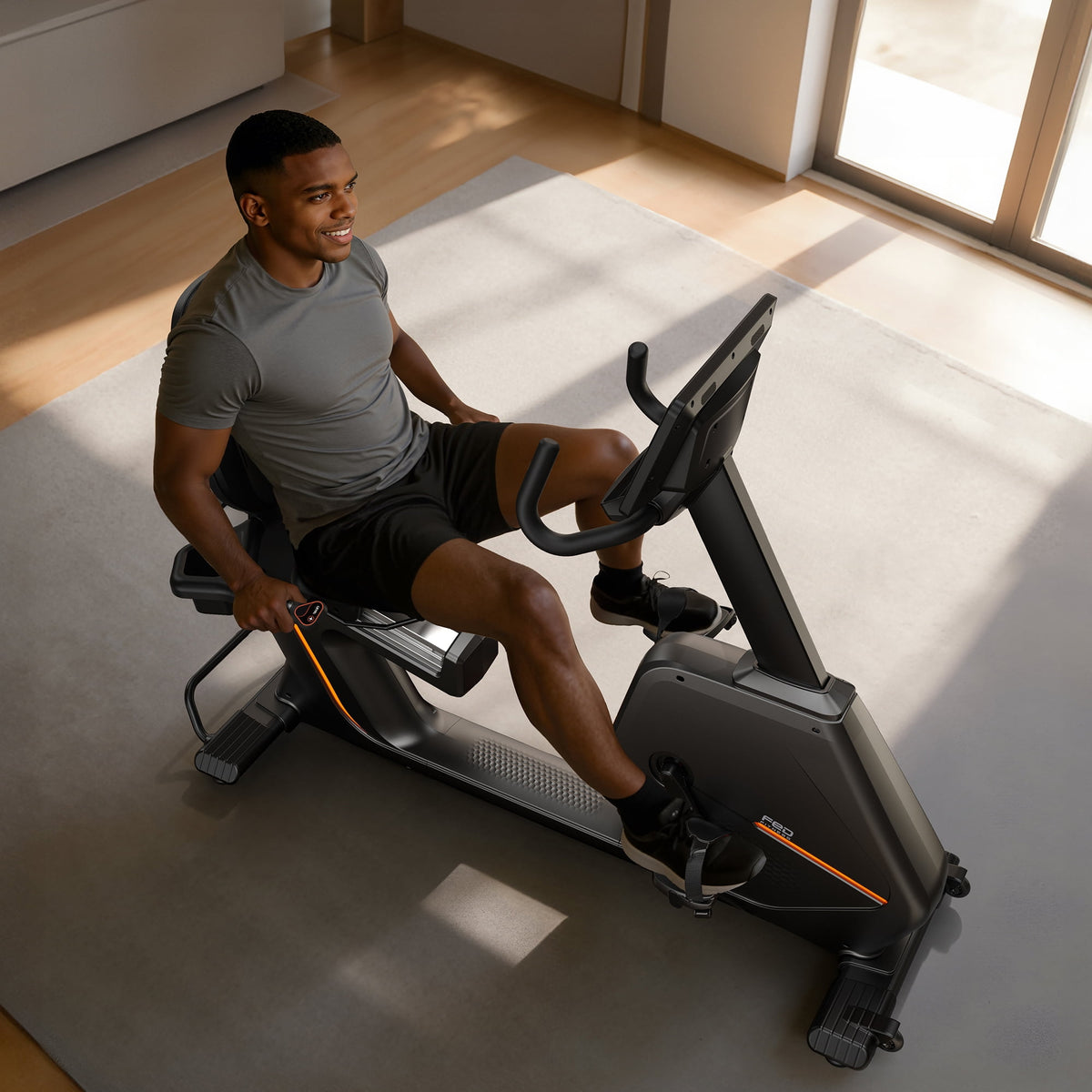 FED Fitness Recumbent Exercise Bike with Arm Workout,Light Commercial Recumbant Bike Magnetic Cross Trainer & Elliptical Machine 400lbs Weight Capacity