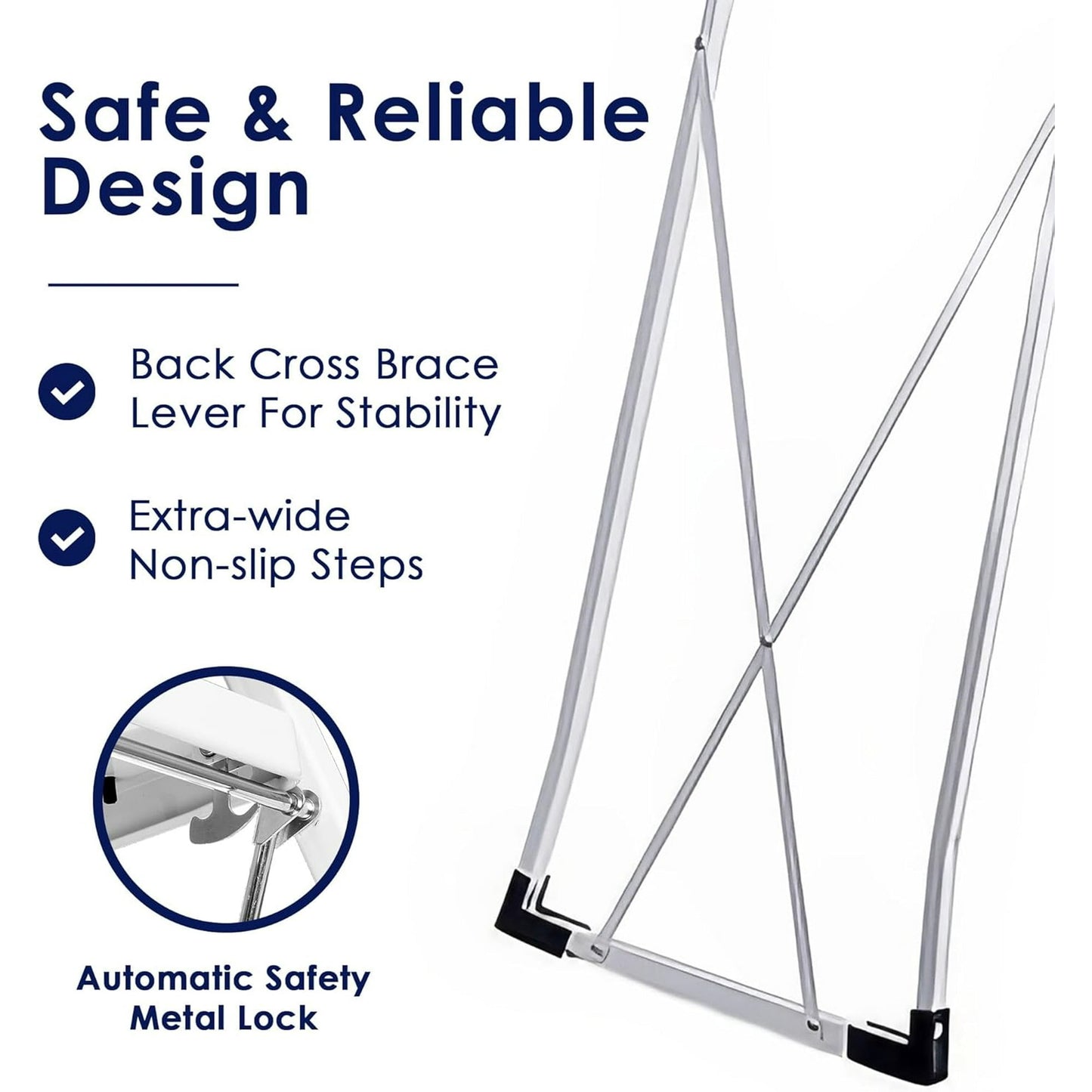 4 Step Ladder, Upgo Folding Step Stool with Extra Wide Anti-Slip Pedal, 330lbs Lightweight Portable Sturdy Steel Ladders with Handgrip for Household Kitchen Office Outdoor