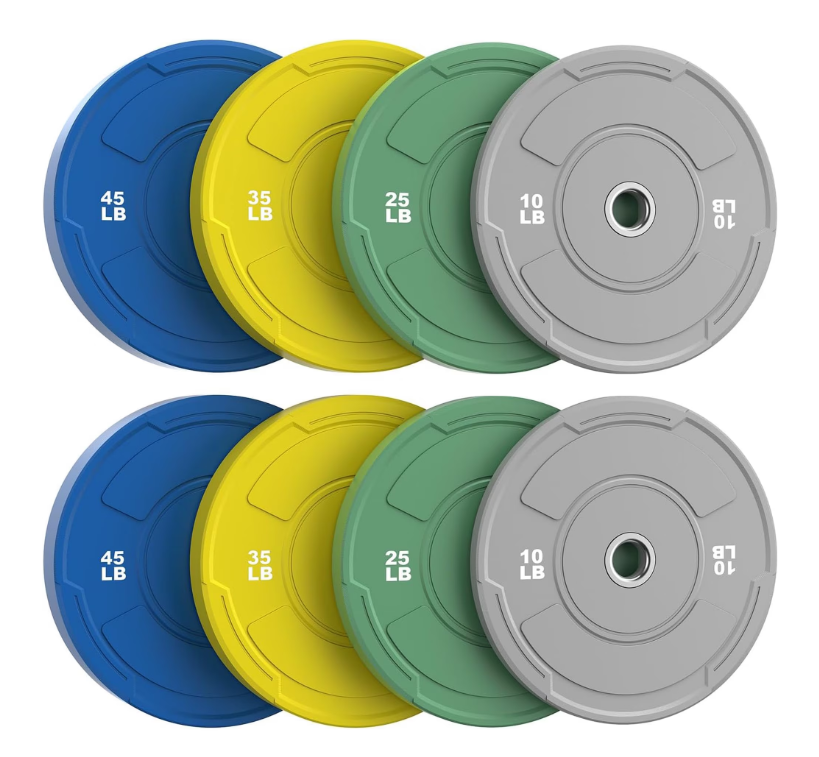 2-Inch Olympic Bumper Plates Set, Colored Virgin Rubber Weight Barbell Plates for Strength Training, Home Gym Weightlifting