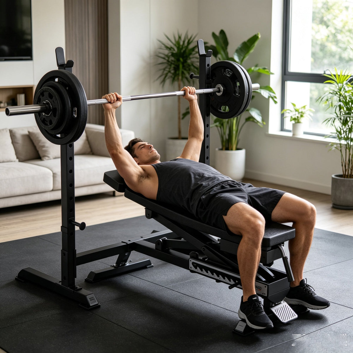 FED Fitness 2-in-1 Seal Row & Weight Bench, 9-Position Adjustable, 880 lbs Capacity