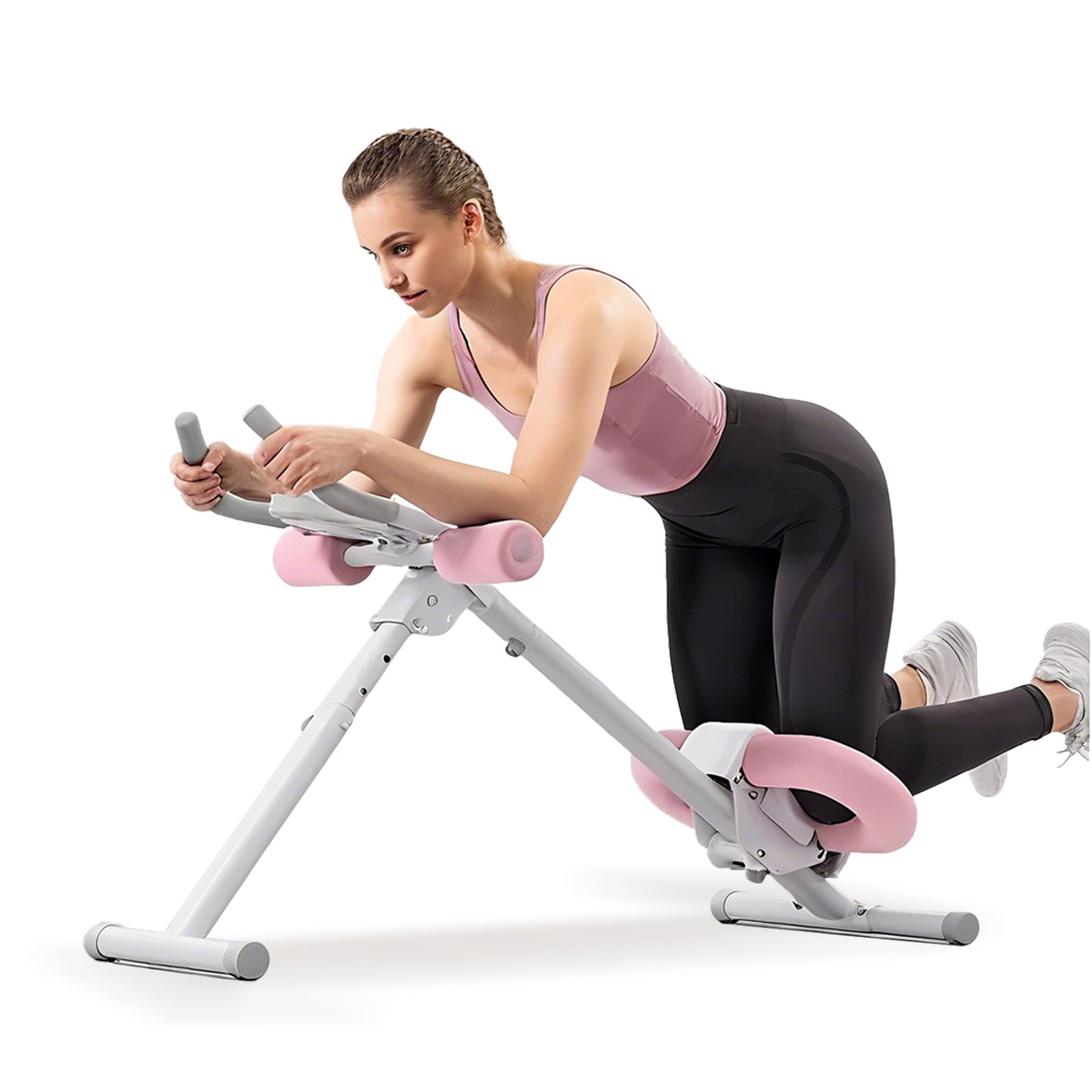 UPGO Foldable&Adjustable Ab Machine Full Body Workout for Home Gym, Core & Abdominal Trainer Fitness Equipment for Body Shaping with LCD Display, 220LBS Weight Capacity and 4 Incline angels
