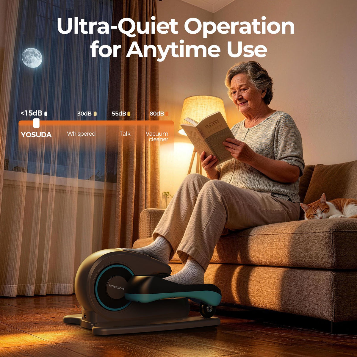 UPGO Under Desk Ellipticals Electric, Elipse Leg Exerciser for Seniors Fully Assembled, Seated Pedal Exerciser with Remote Control & Non-Slip Pedals