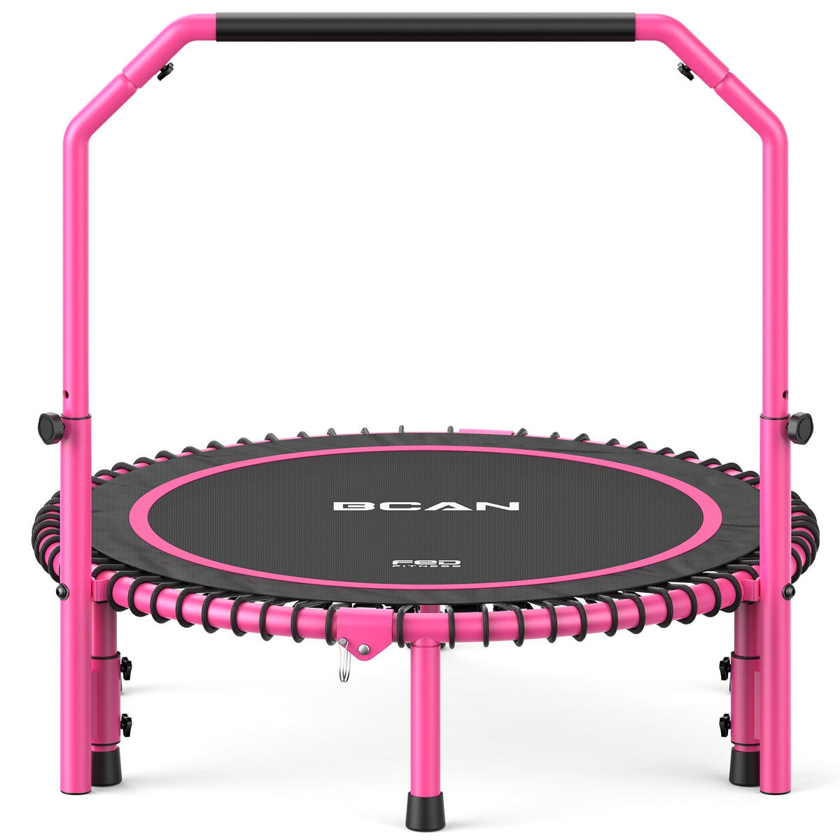 BCAN 450 LBS Foldable Mini Trampoline, 40" Fitness Trampoline with Bungees, Stable & Quiet Exercise Rebounder for Kids/Adults