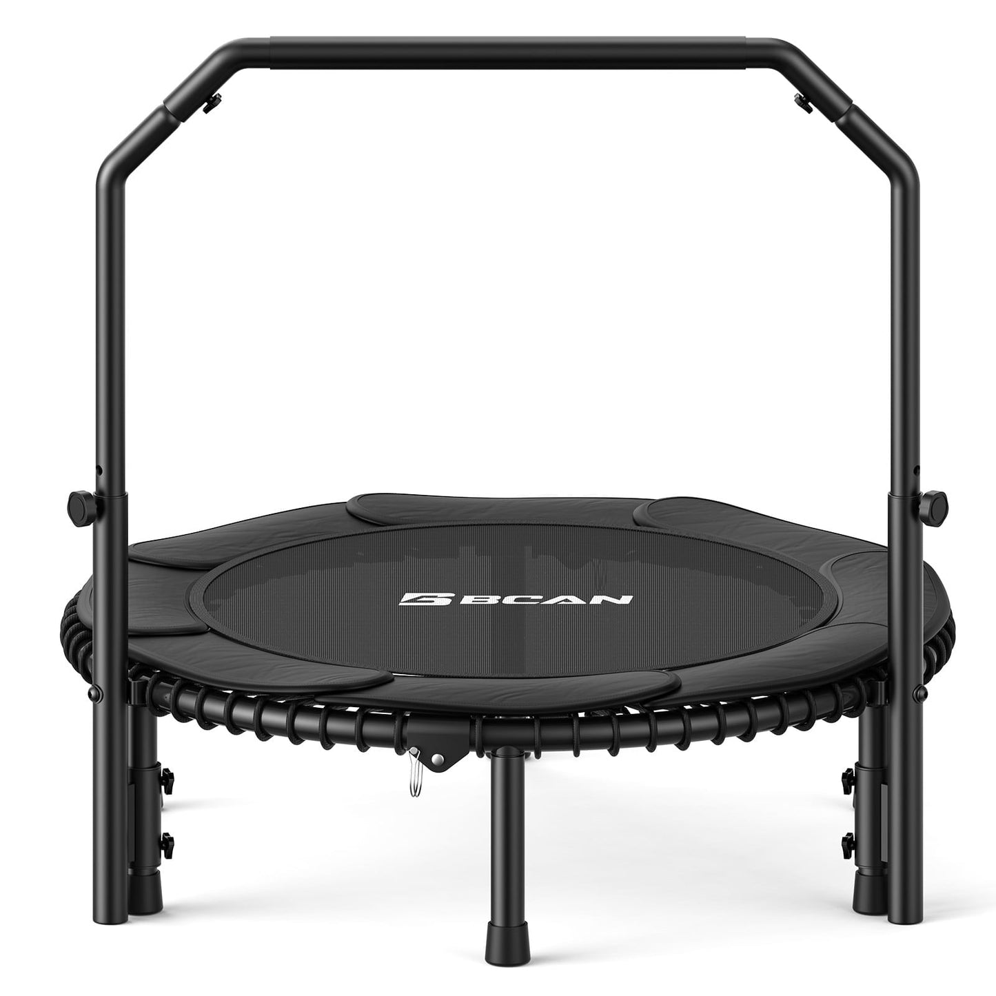 BCAN 450 LBS Foldable Mini Trampoline, 40" Fitness Trampoline with Bungees, Stable & Quiet Exercise Rebounder for Kids/Adults