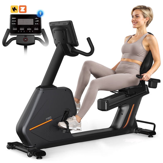 FED Fitness Recumbent Exercise Bike with Arm Workout,Light Commercial Recumbant Bike Magnetic Cross Trainer & Elliptical Machine 400lbs Weight Capacity