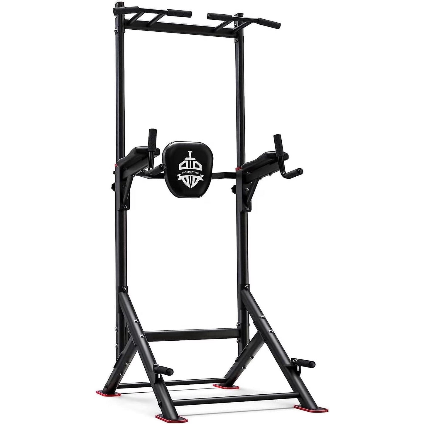 FED Fitness Sportsroyals Power Tower Pull Up Bar Station, 450LBS Stable Pull Up Dip Station for Home Gym