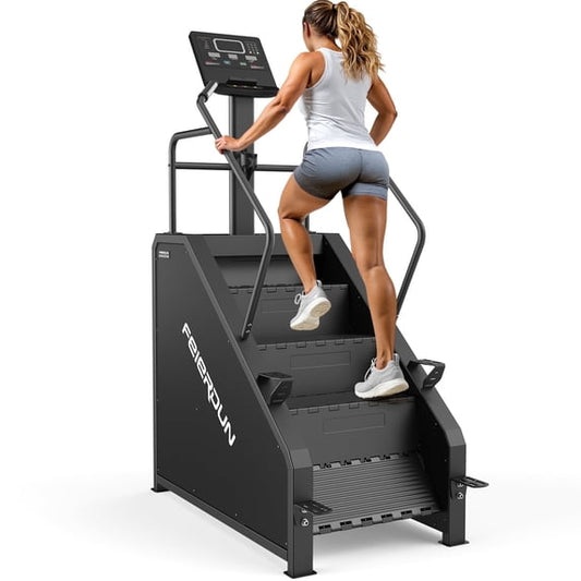 FED Fitness Stair Climber, Commercial Grade Stair Stepper 660LBS Capacity, 15 Speed Levels, Gravity-Induced Auto-Brake Safety System, LED Display