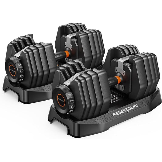 15-in-1 Adjustable Dumbbell Set, 105lb Weight Set Dumbbells with Storage Box, Quick Adjust Free Weight with Non-slip Handles Dumbbells for Home Gym Exercise Strength Training