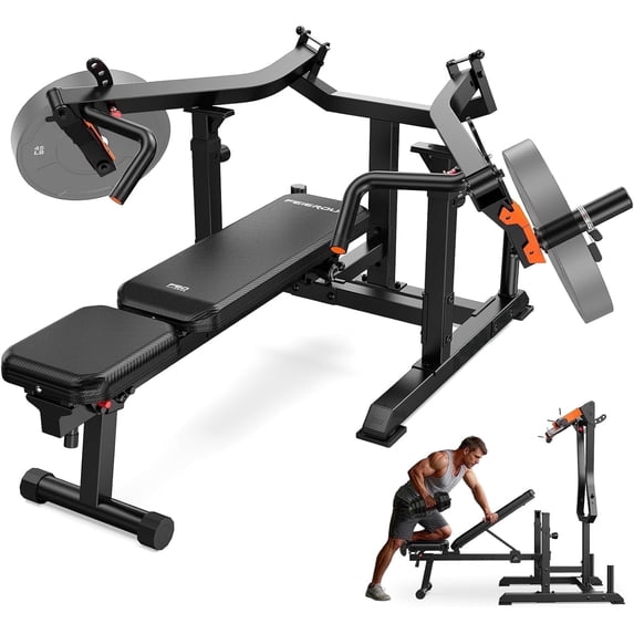 FED Fitness 3-Grip U-Handles Chest Press Machine with 1250LBS Capacity, 11+3 Adjustable Positions, Flat Incline Bench for Chest, Arms, Abs & Shoulder Home Gym |FED Fitness