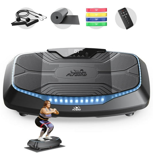 FLYBIRD 4D Vibration Plate: Triple Motors, 500lb Capacity - For Bone Strength & Lymphatic Drainage