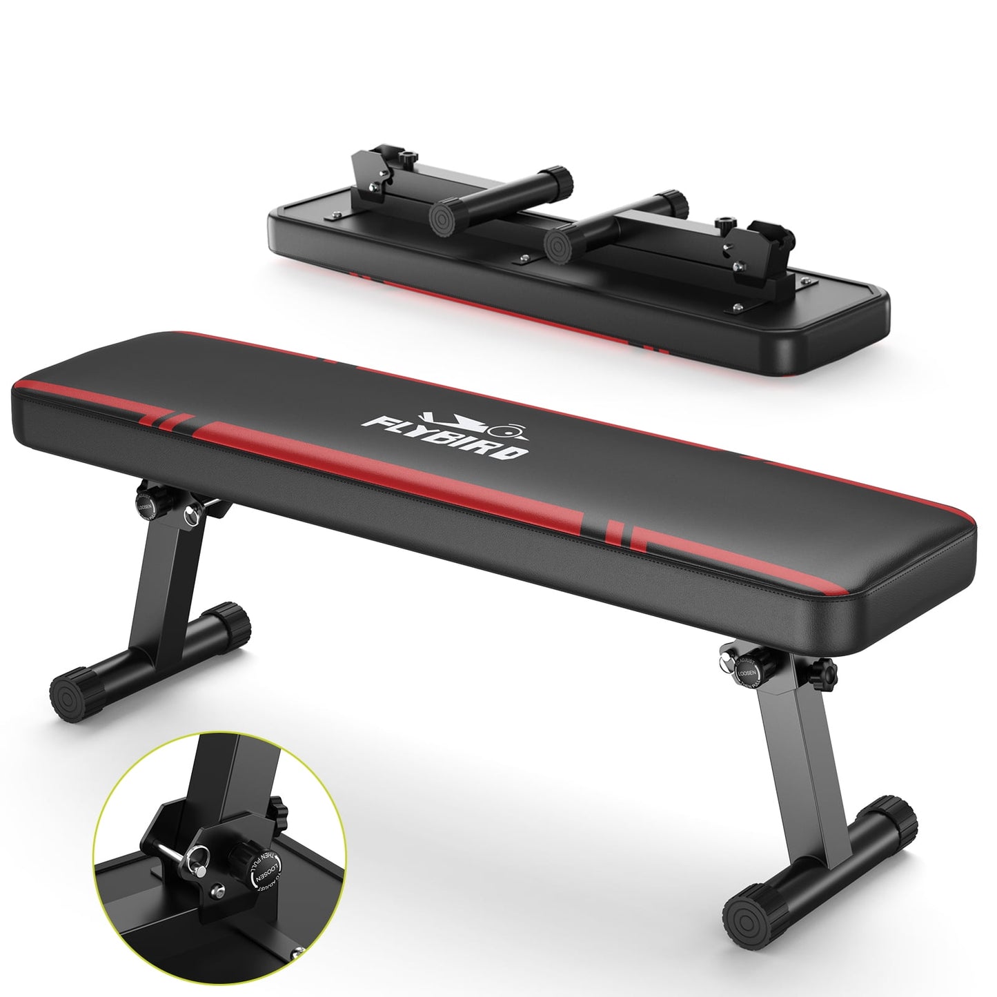Flybird Adjustable Gym Weight Bench Portable Heavy Duty Workout Bench with 1000lbs Capacity