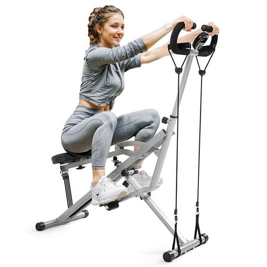 FLYBIRD Foldable Squat Machine for Home Workout, w Adjustable Resistance Bands, 330lbs Capacity Grey