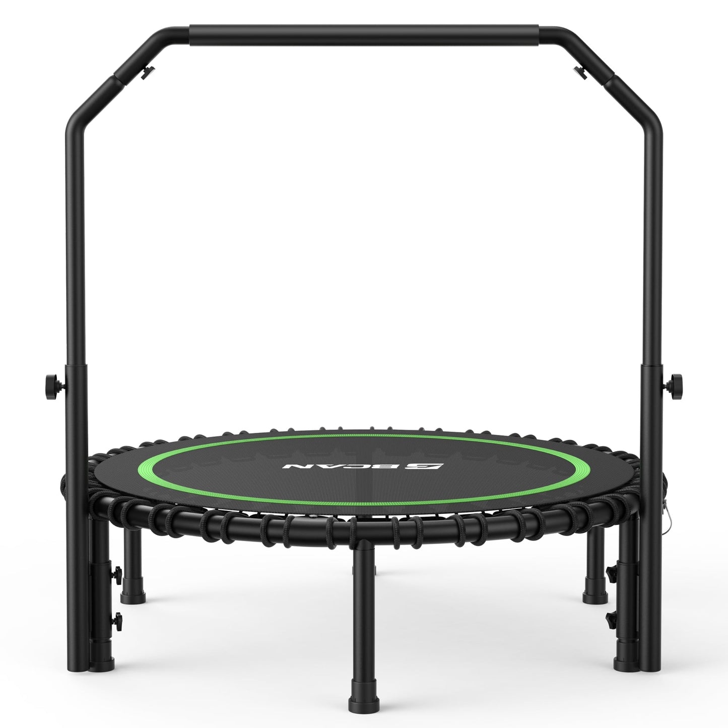BCAN 450 LBS Foldable Mini Trampoline, 40" Fitness Trampoline with Bungees, Stable & Quiet Exercise Rebounder for Kids/Adults