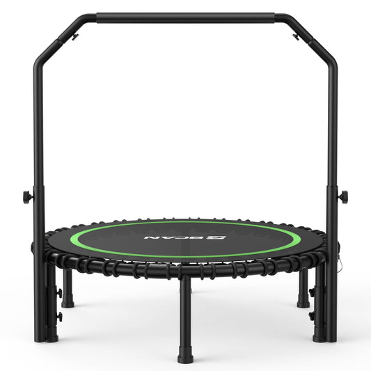 BCAN 450 LBS Foldable Mini Trampoline, 40" Fitness Trampoline with Bungees, Stable & Quiet Exercise Rebounder for Kids/Adults