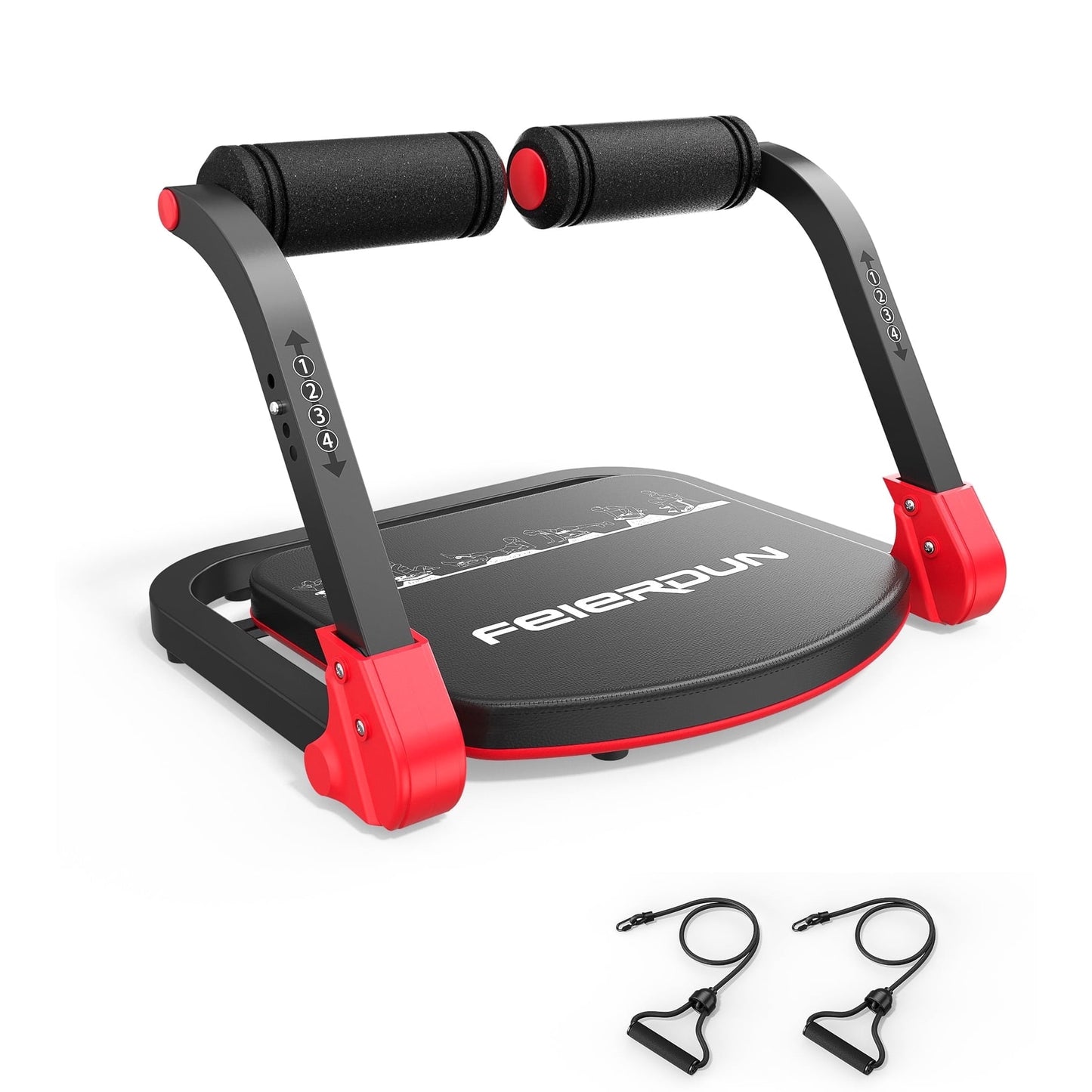 UPGO Ab Workout Equipment, Ab Machine for Stomach Workout, Ab Trainer Machine for Home, Ab Crunch Machine for Home Exercise, Sit Up Machine with Resistance Bands and 330 LBS Weight Capacity