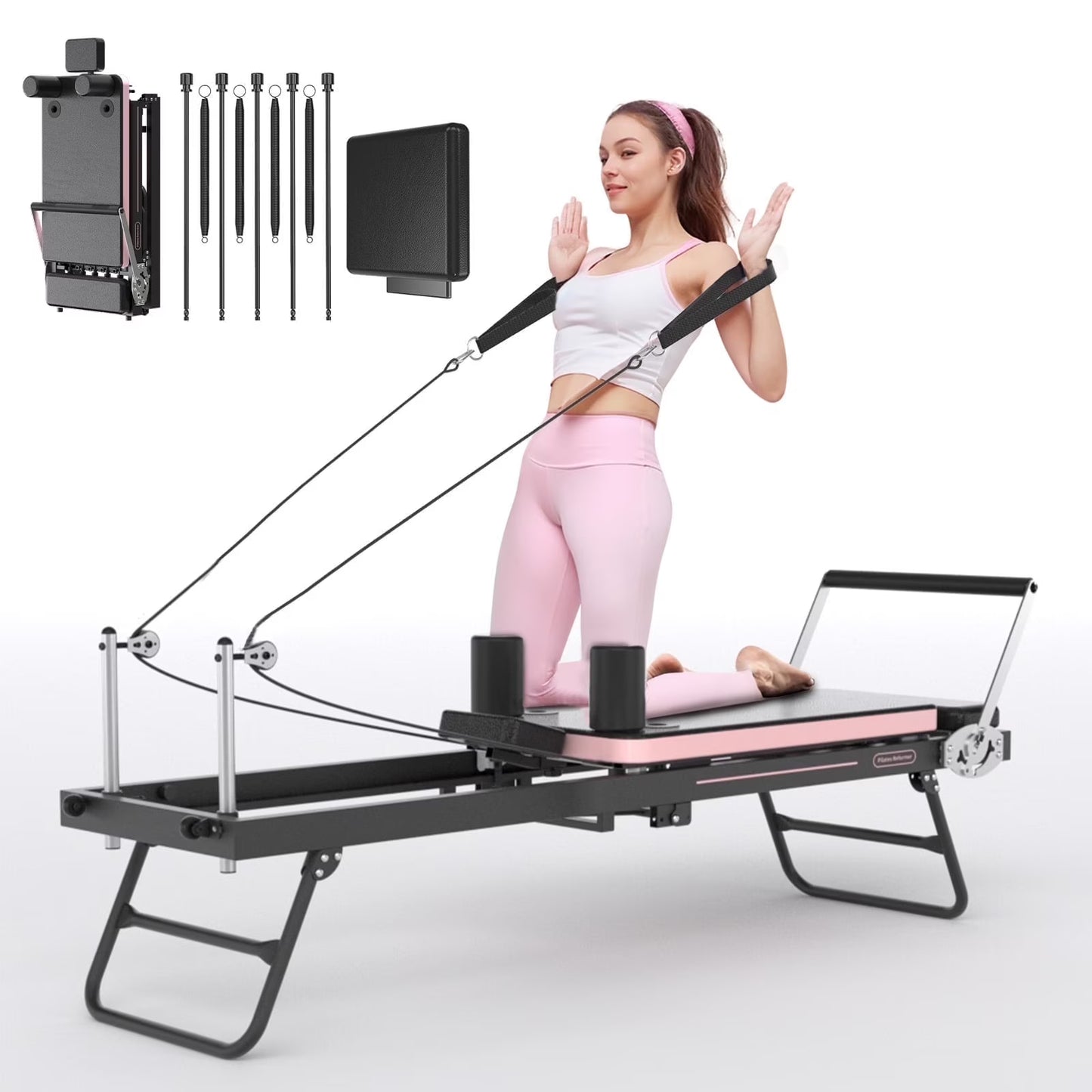 FEIERDUN 300 LBS Weight Capacity Multifunctional Fitness Board With Automatic Rebound, Core Training Ab Roller, Foldable Workout Machines - Full Body Workout Equipment, Home Pilates