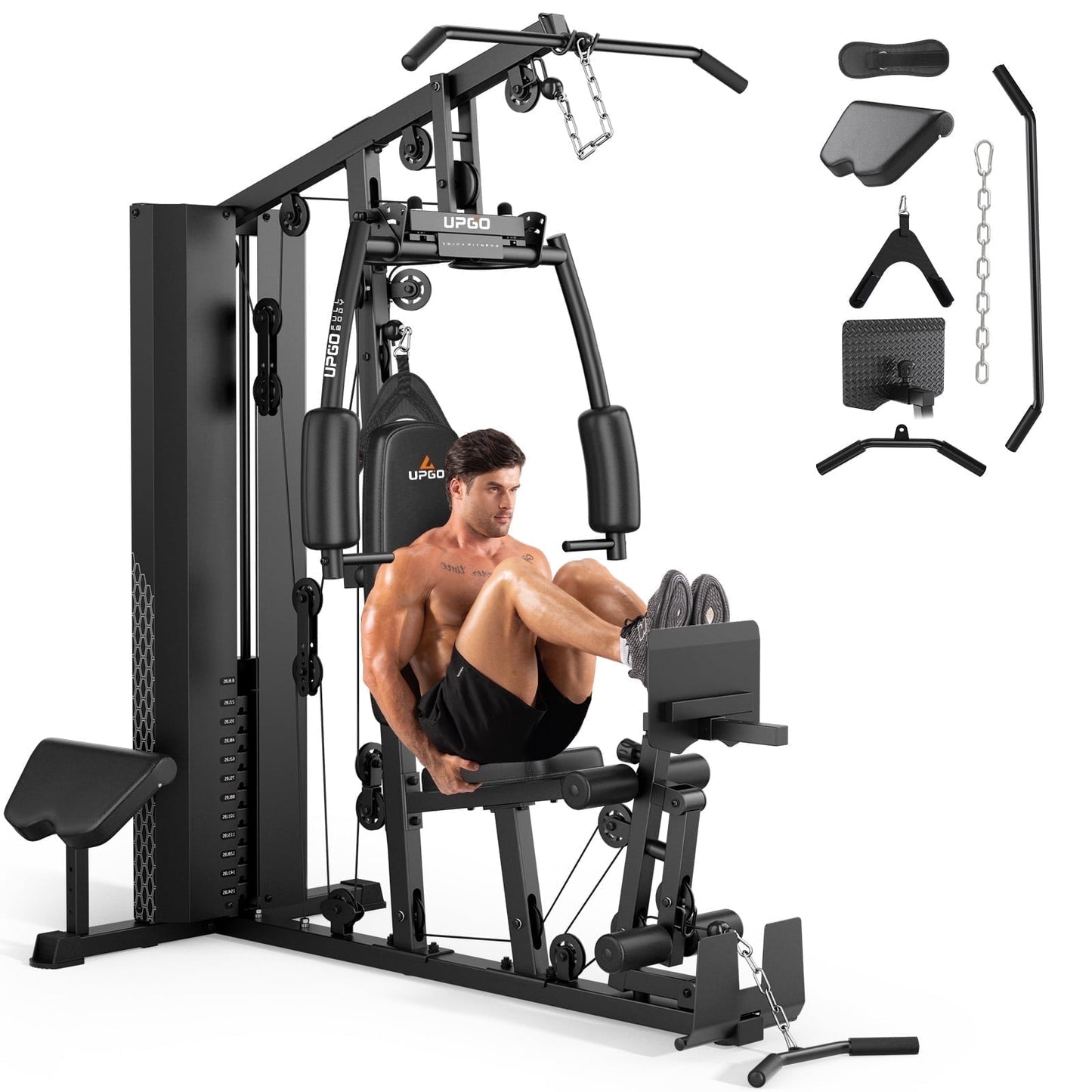UPGO Home Gym Station Multifunctional Full Body Workout Equipment for Home Exercise Fitness