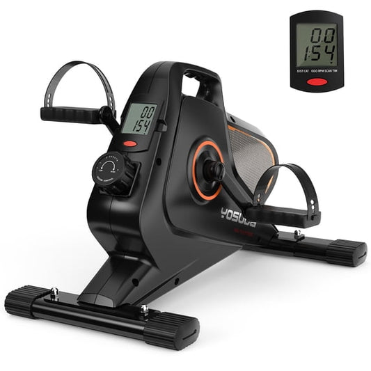 FED Fitness YOSUDA Magnetic Under Desk Bike Pedal Exerciser - Portable Mini Trainer Bikes Desk Cycle, Leg Exerciser for Physical Therapy with LCD Display