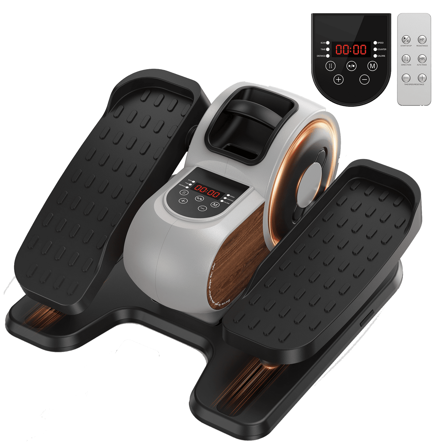 UPGO Under Desk Ellipticals Electric, Elipse Leg Exerciser Fully Assembled, Pedal Exerciser with Remote Control & Non-Slip Pedals Resistance & Speed