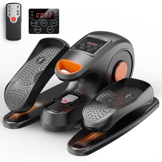 Under Desk Ellipticals Electric, Elipse Leg Exerciser for Seniors Fully Assembled, Seated Pedal Exerciser with Remote Control & Non-Slip Pedals