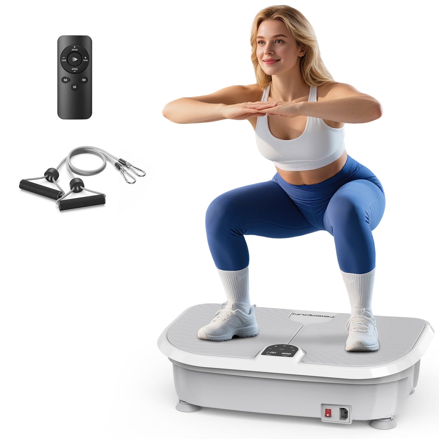 UPGO Vibration Plate Exercise Machine, 400 LBS Capacity Vibration Plate for Lymphatic Drainage, Max Space for Whole-Body Workout & Relaxation at Home