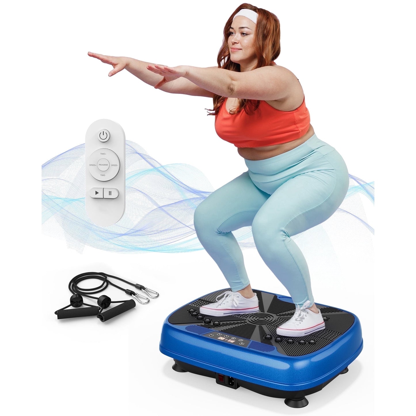FLYBIRD Vibration Plate, Whole Body Workout Vibration Fitness Platform for Lymphatic Drainage, with 2 Resistance Bands