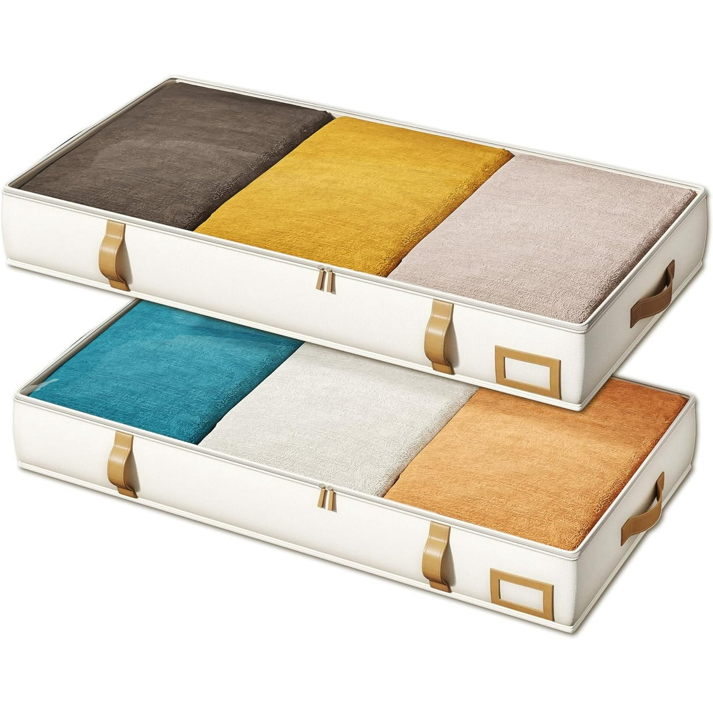 Under Bed Storage Containers with 6 Inches Tall, , Clothes Storage Box with Sturdy Handles and Sidewalls, Underbed Storage Bins