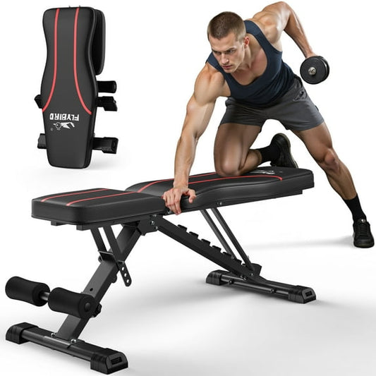 FLYBIRD Adjustable Foldable Weight Bench for Adult with 660 lb Capacity