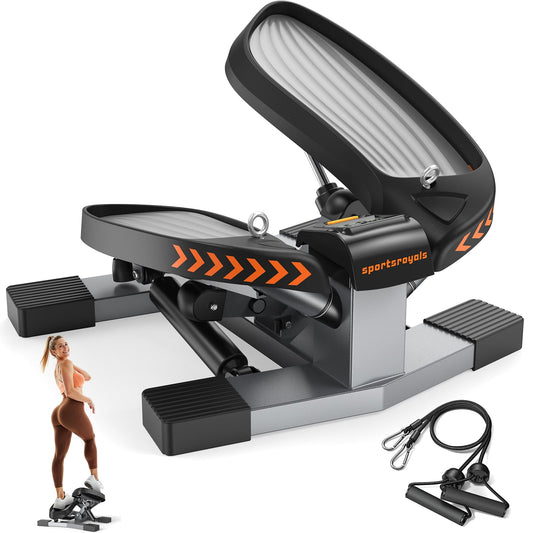 Sportsroyals Mini Stepper Exercise Machine Stair Stepper with Resistance Band and 330 lb Weight Capacity