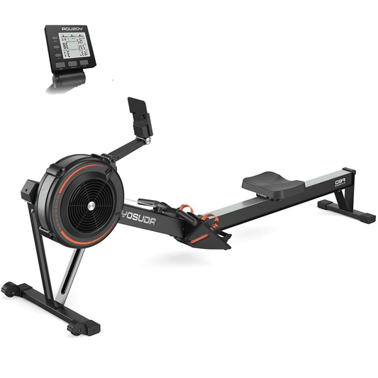 YOSUDA R2 Air Rowing Machine for Home Use, Adjustable Air Resistance Rower with Self-Powered Monitor, 53.7" Slide Rail, Ergonomic Seat & Easy Vertical Storage