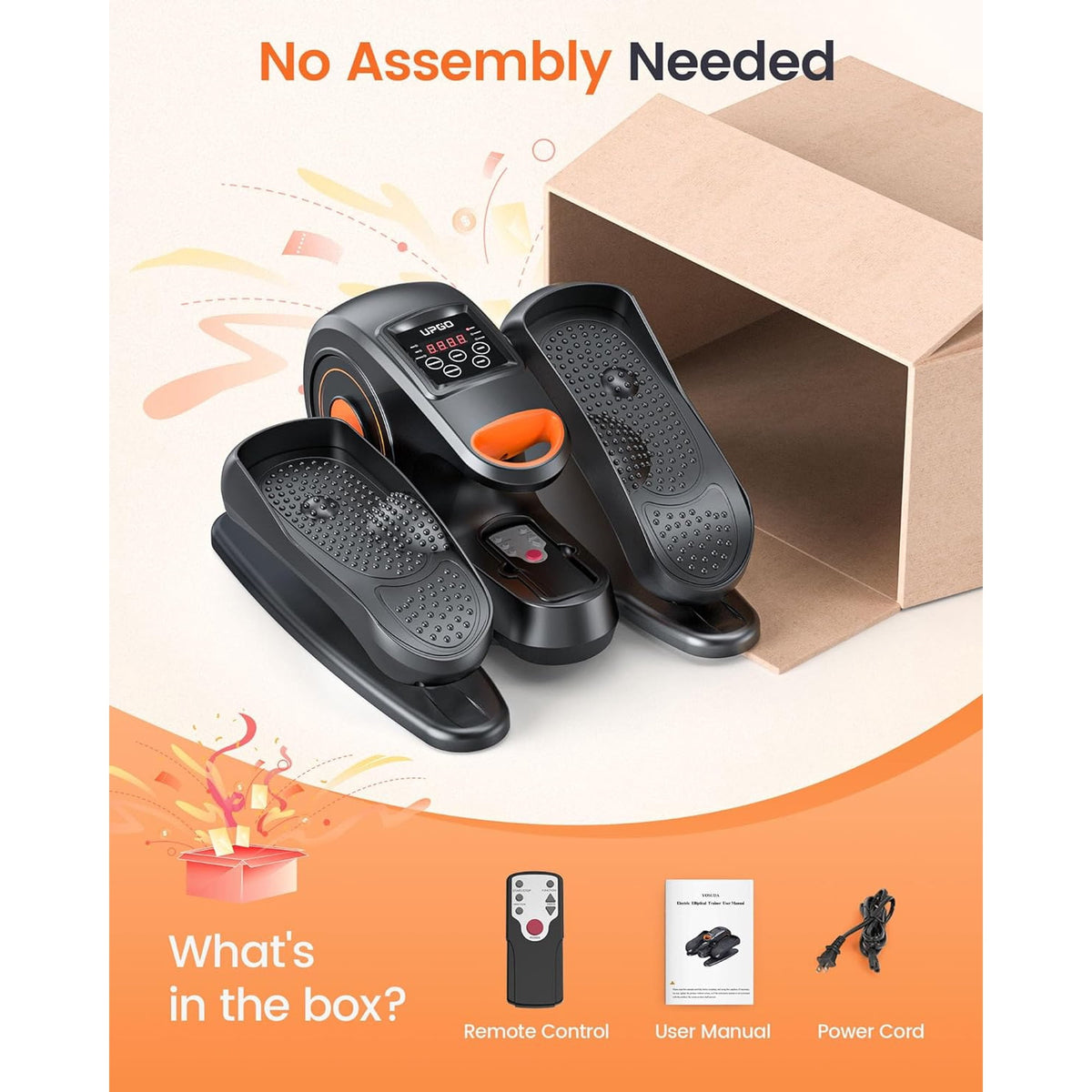 YOSUDA Under Desk Ellipticals Electric, Elipse Leg Exerciser for Seniors Fully Assembled, Seated Pedal Exerciser with Remote Control & Non-Slip Pedals