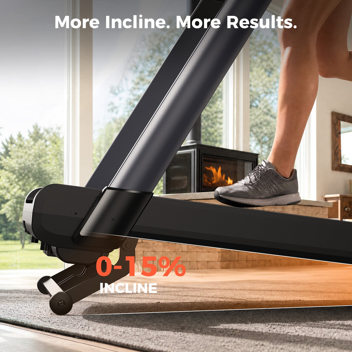 FED FITNESS 15% Auto Incline Treadmill Bluetooth Compatible, 400lbs Weight Capacity,4 HP Peak Motor,60.2" x 20.1" Running Belt
