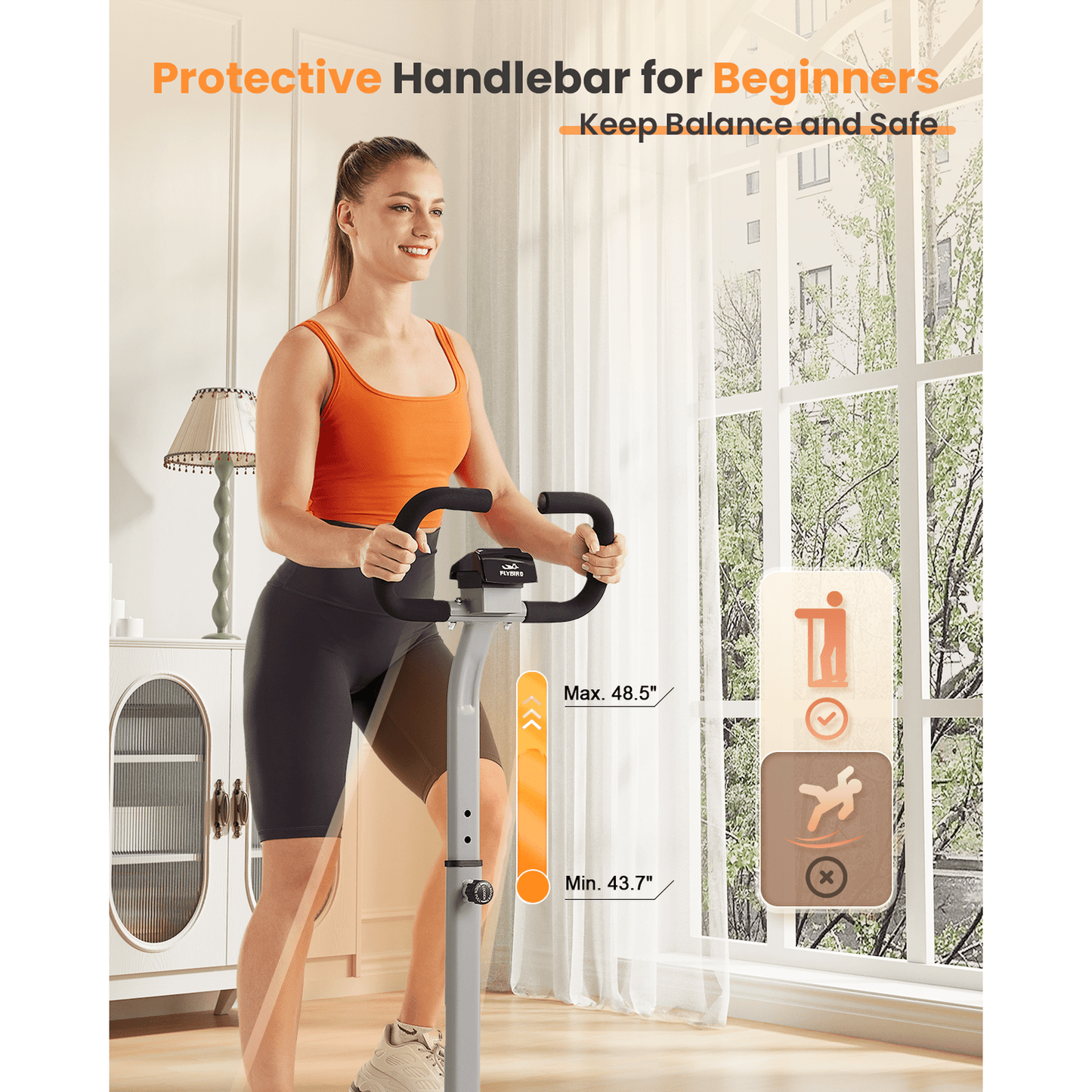 UPGO Mini Stepper with Handlebar,Twist Stair Stepper for Home Workout, 330LBS Capacity Adjustable Height Stepper with 38° Motion for Seniors, Low Impact Leg Exerciser
