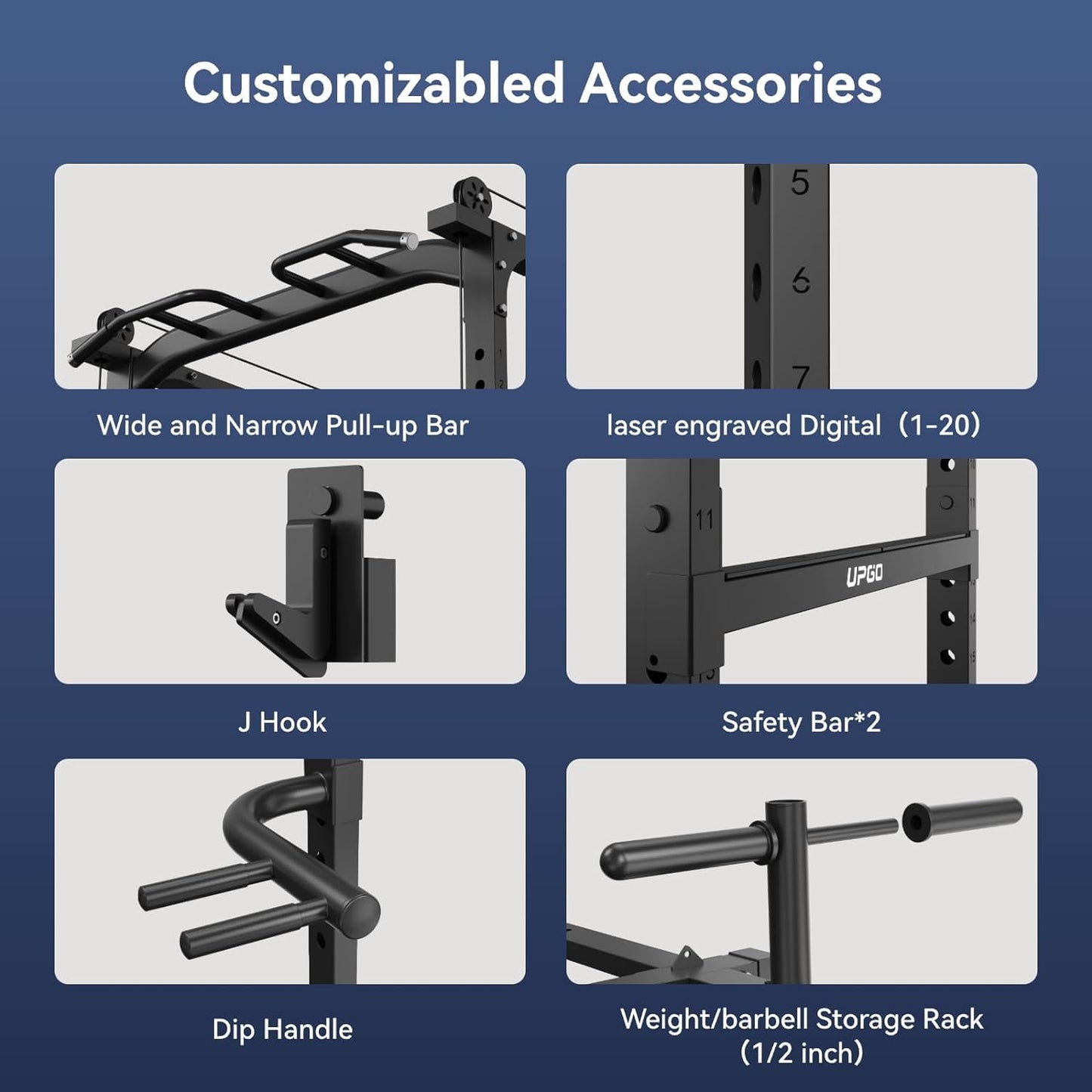 Sportsroyals Power Cage, 1600lbs Multi-Function Power Rack with Adjustable Cable Crossover, Power Cage for Home Gym, Black