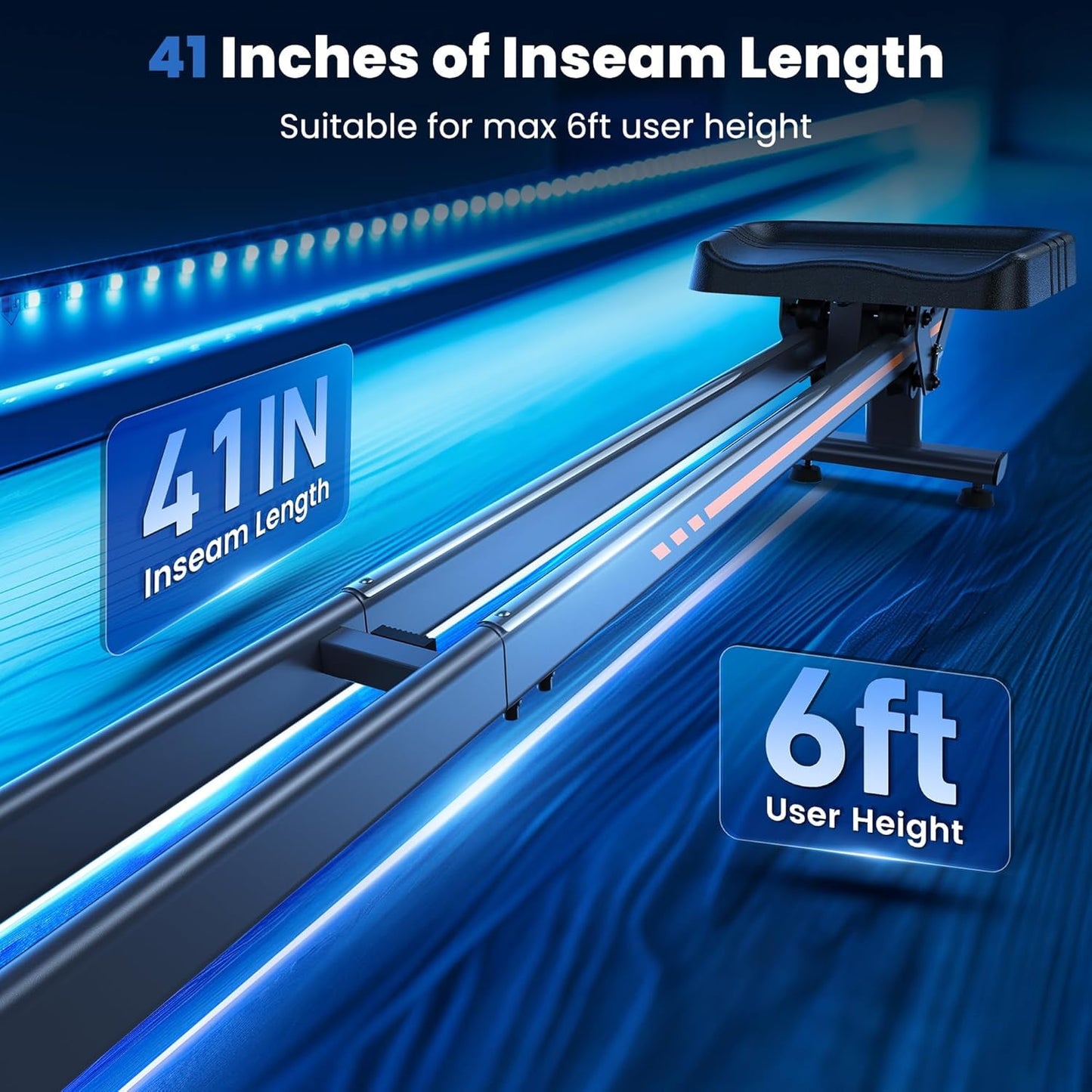 UPGO Magnetic Rowing Machine for Home, Rower with 350LBS Capacity, Dual Slide Rail, APP Connectivity