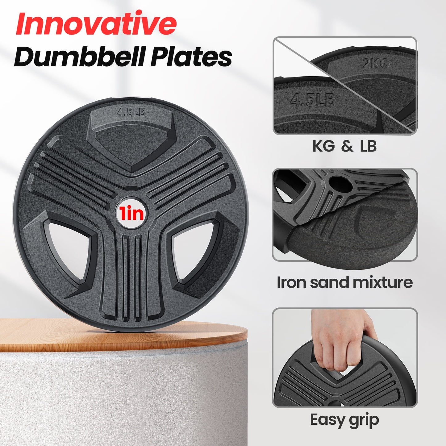 Adjustable Dumbbells, 20lbs Free Weight Set with Connector, 4 in1 Dumbbells Set as Barbell, Kettlebells, Push up Stand, Fitness Exercises for Home Gym Suitable Men/Women