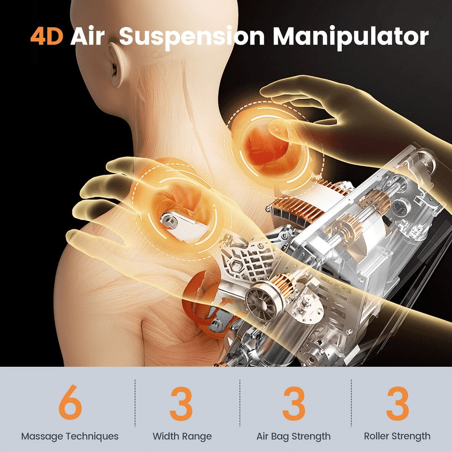 4D Massage Chair with APP Control,55" SL Track,3 Zero Gravity Modes,Leather