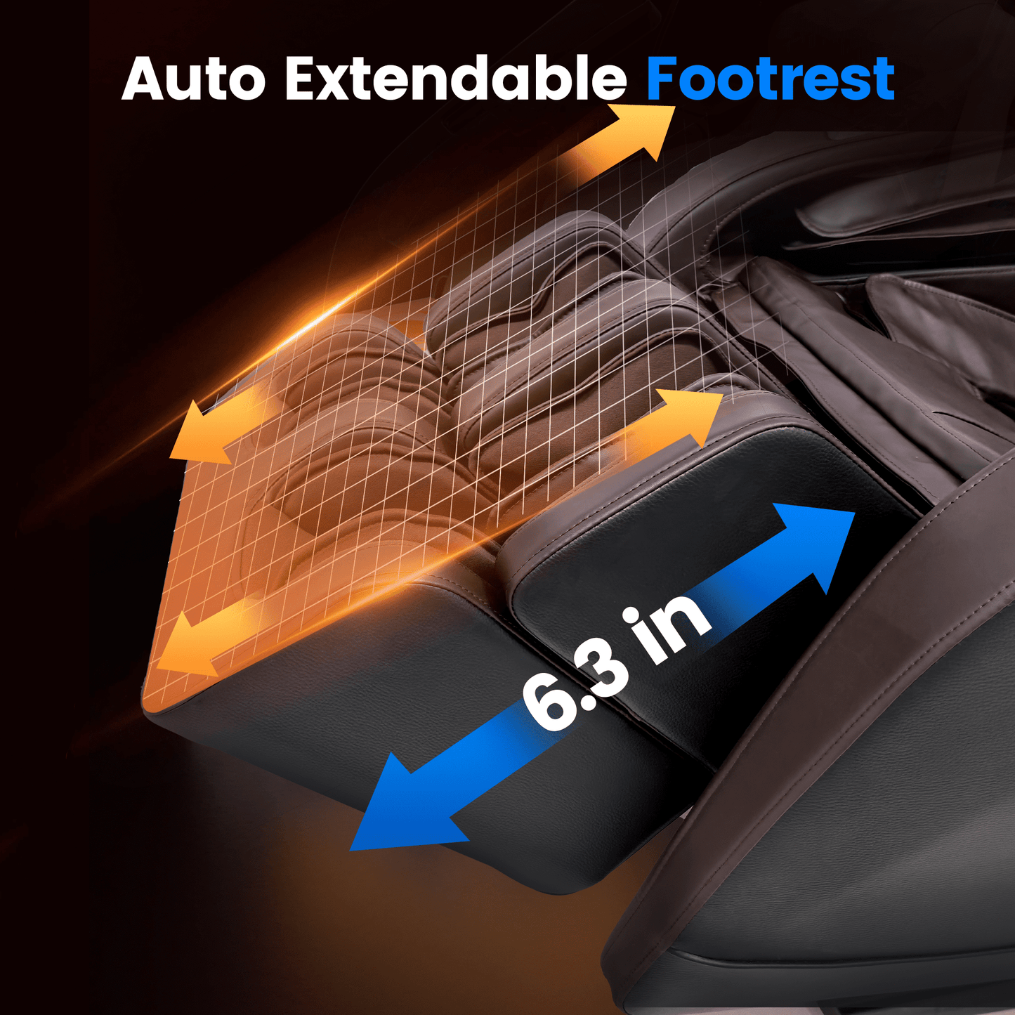 Upgo 4D Massage Chair with 55" SL Track, 2 Zero Gravity Modes, Voice Control, Heating, Leather