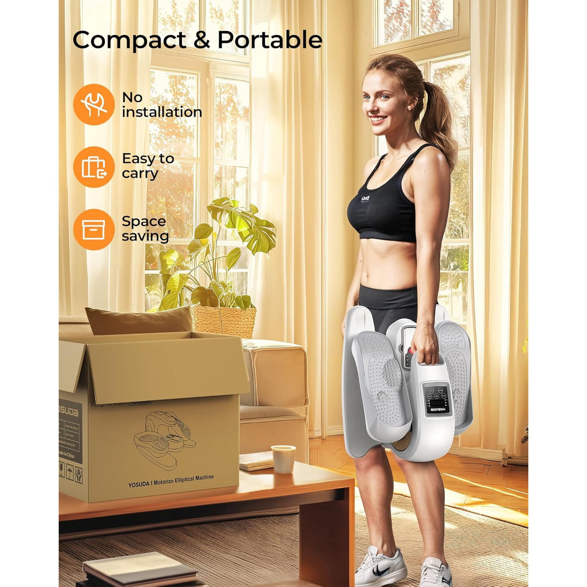 YOSUDA Under Desk Elliptical Machine for Seniors,Quiet & Portable Electric Seated Pedal Exerciser Adjustable Speeds with Remote Control