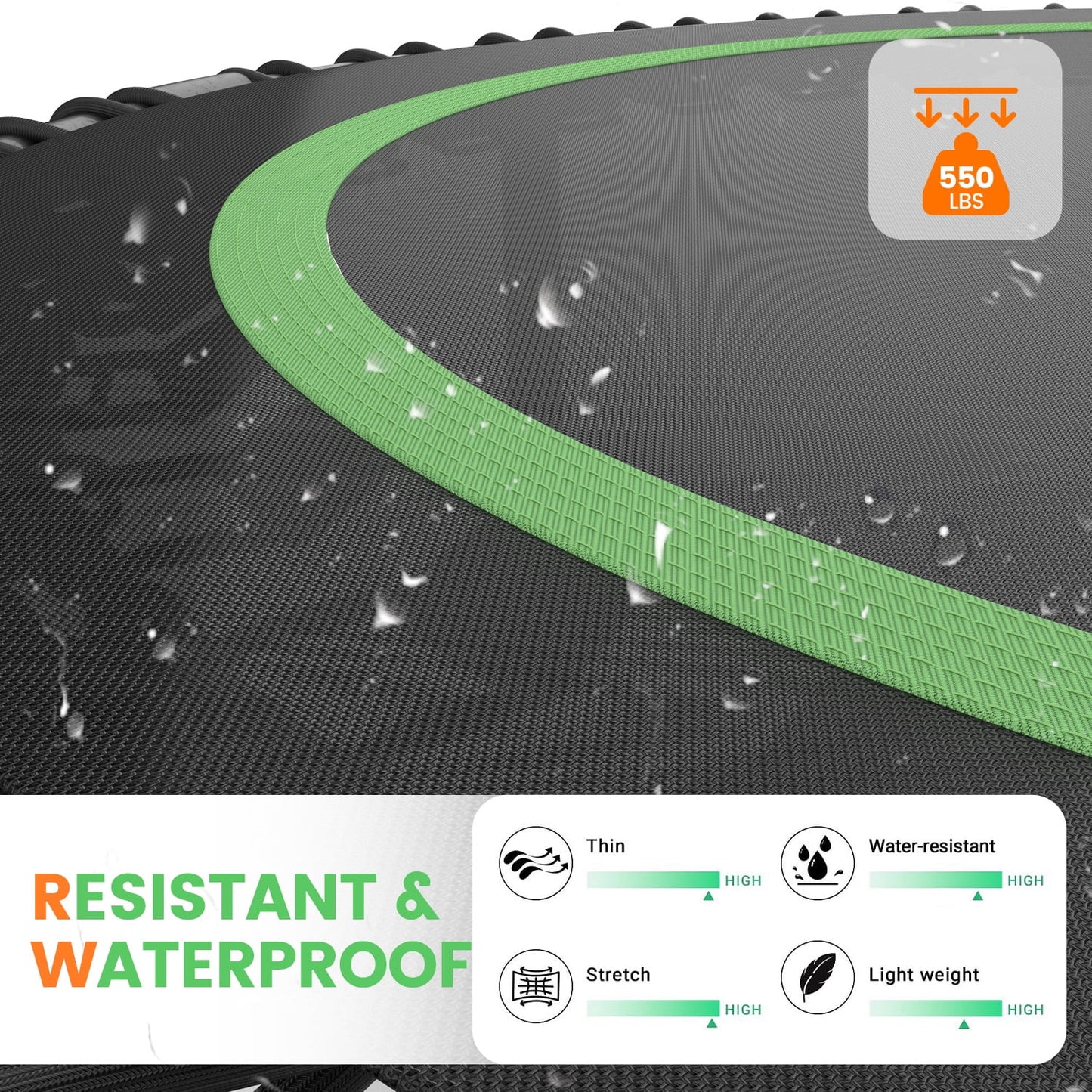 BCAN 48" Fitness Trampoline with Bungees, 550LBS Foldable Mini Trampoline