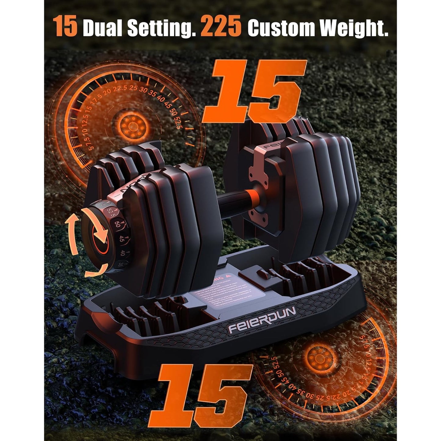 15-in-1 Adjustable Dumbbell Set, 105lb Weight Set Dumbbells with Storage Box, Quick Adjust Free Weight with Non-slip Handles Dumbbells for Home Gym Exercise Strength Training