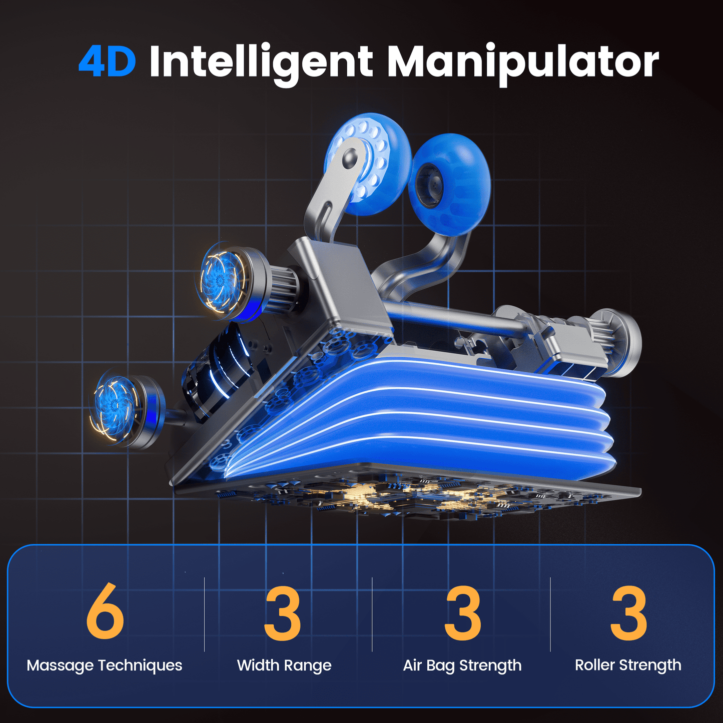 Upgo 4D Massage Chair with 55" SL Track, 2 Zero Gravity Modes, Voice Control, Heating, Leather