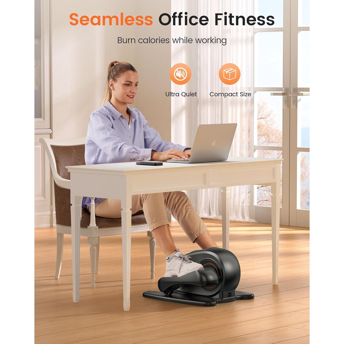 YOSUDA Under Desk Ellipticals Electric, Elipse Leg Exerciser for Seniors Fully Assembled, Seated Pedal Exerciser with Remote Control & Non-Slip Pedals
