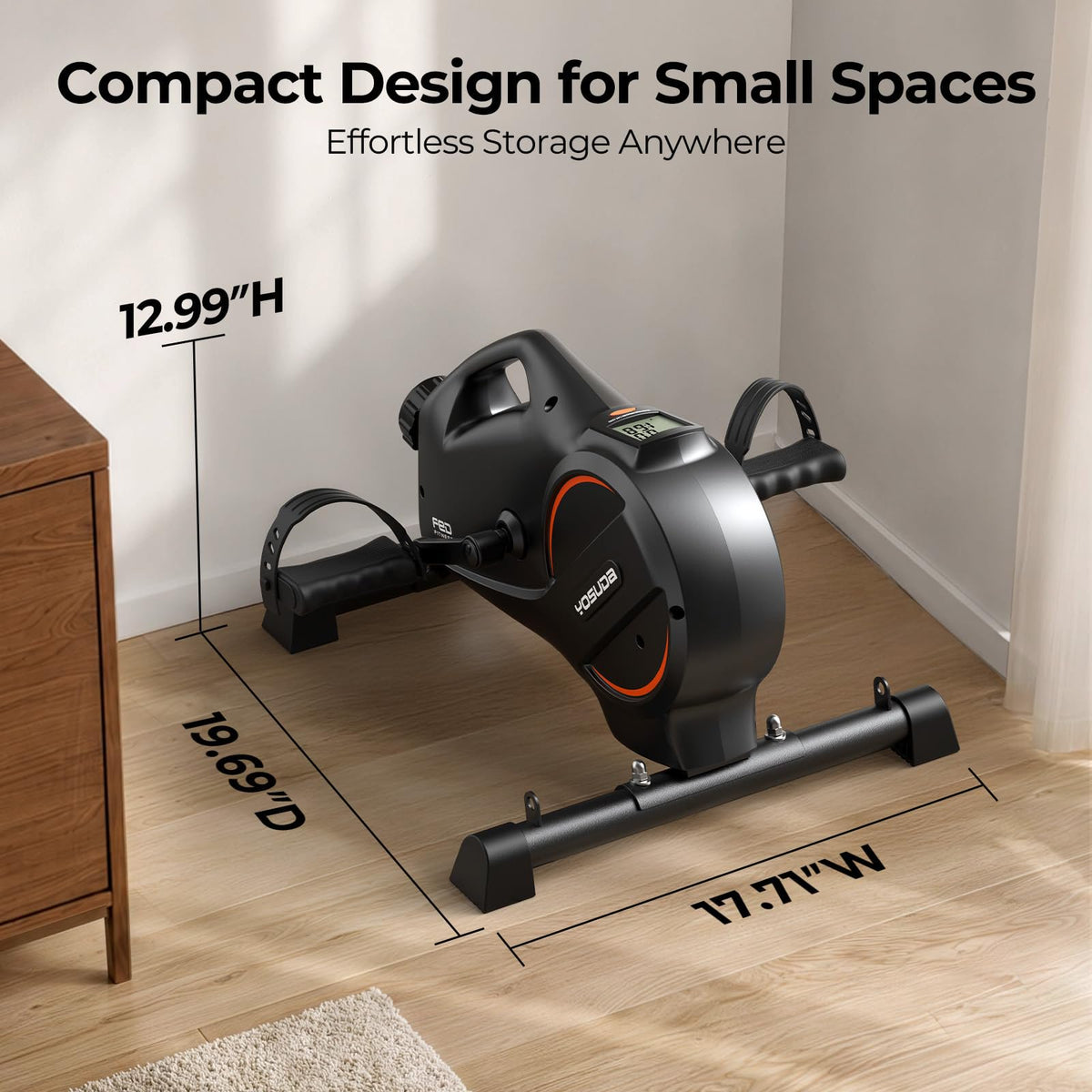 YOSUDA Under Desk Bike Pedal Exerciser,Magnetic Mini Exercise Bike with App Connectivity