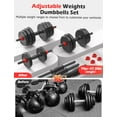 70lbs Free Weight Set with Connector, 5 in1 Dumbbells Set Used as Barbell, Kettlebells, Push up Stand, Fitness Exercises for Home Gym Suitable Men/Women